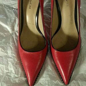 Coach coral/pink heels